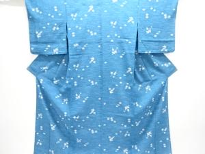 絽流水に菊楓模様小紋着物